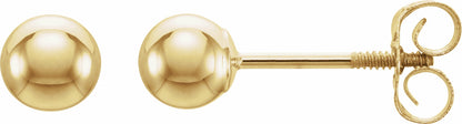 14K Yellow 4 mm Ball Stud Earrings
