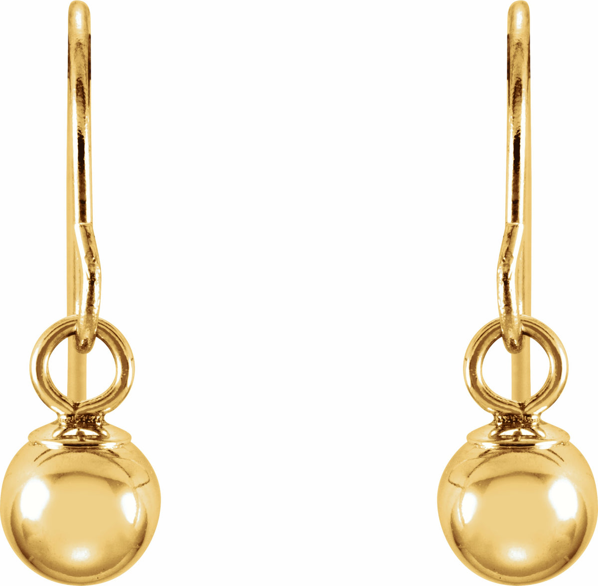 14K Yellow 4 mm Ball Earrings