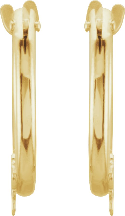 14K Yellow Hinged Hoop Earrings with Star