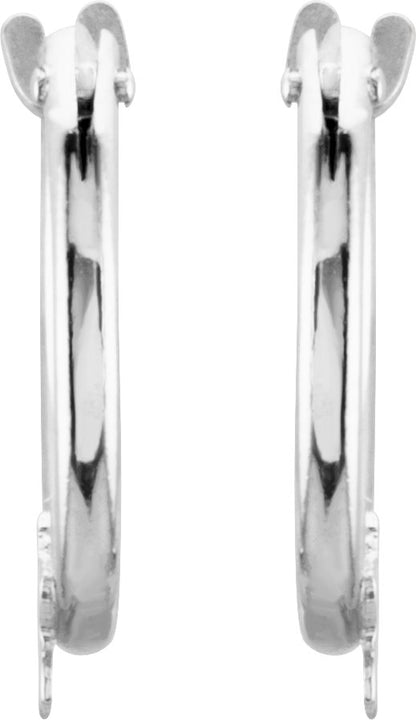14K White Hinged Hoop Earrings with Star