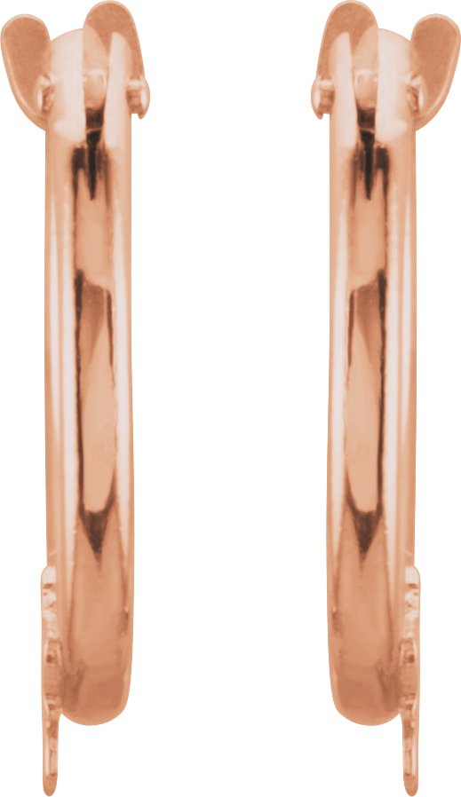 14K Rose Hinged Hoop Earrings with Star