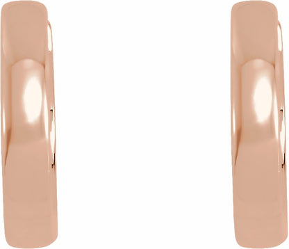14K Rose 14 mm Hinged Hoop Earrings