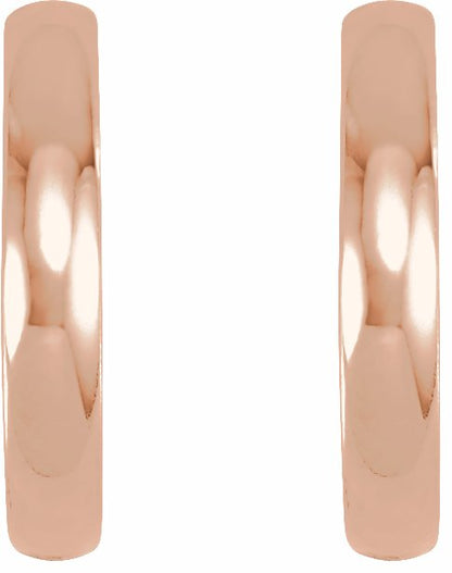 14K Rose 17.5 mm Hinged Hoop Earrings