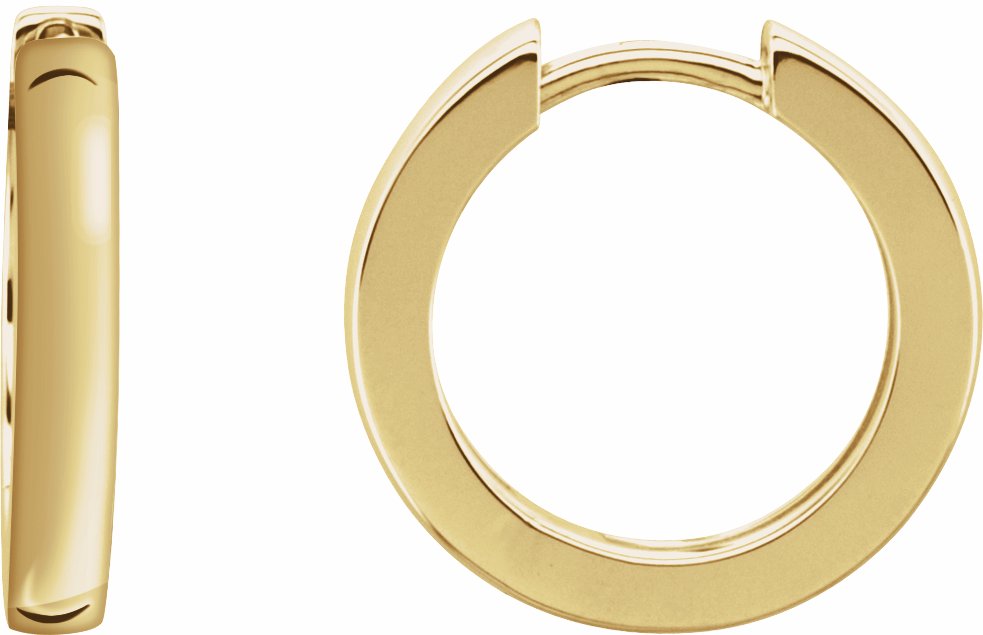 14K Yellow 16 mm Hinged Hoop Earrings