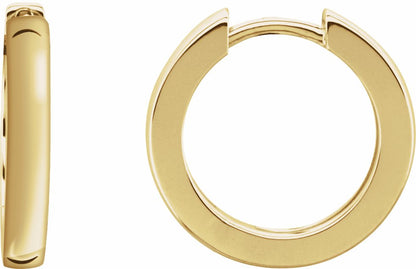 14K Yellow 16 mm Hinged Hoop Earrings