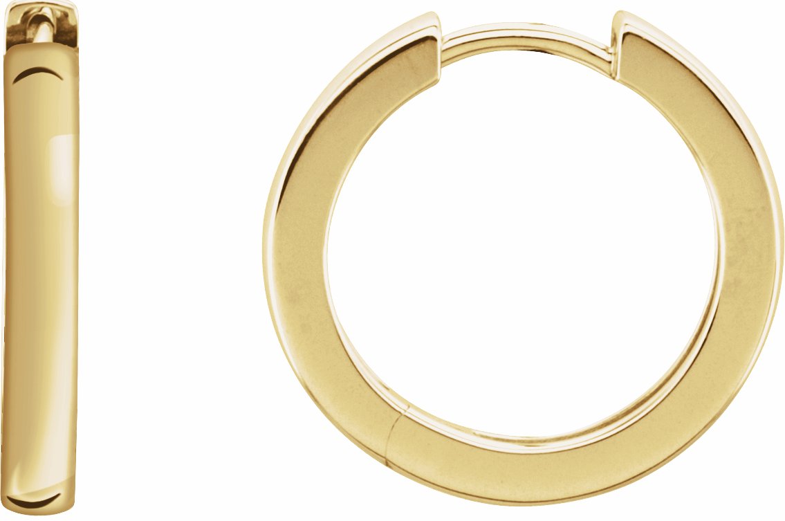 14K Yellow 18 mm Hinged Hoop Earrings