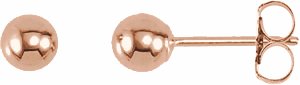 14K Rose 4 mm Ball Earrings