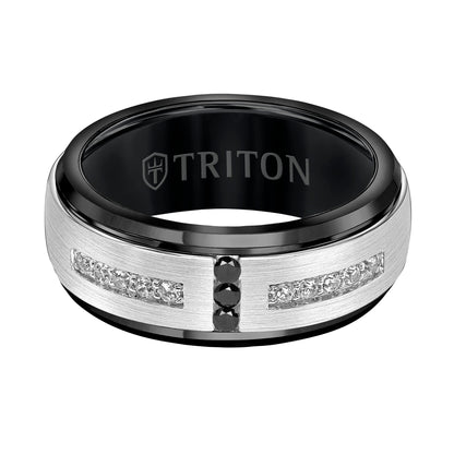Low Dome Round Edge Stone Wedding Band