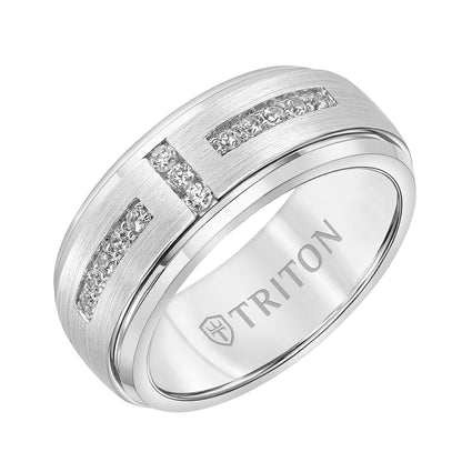 Dome Round Edge Stone Wedding Band