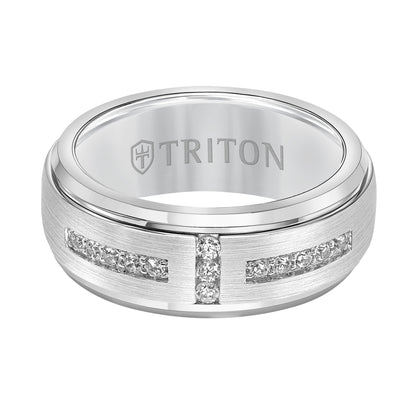 Dome Round Edge Stone Wedding Band