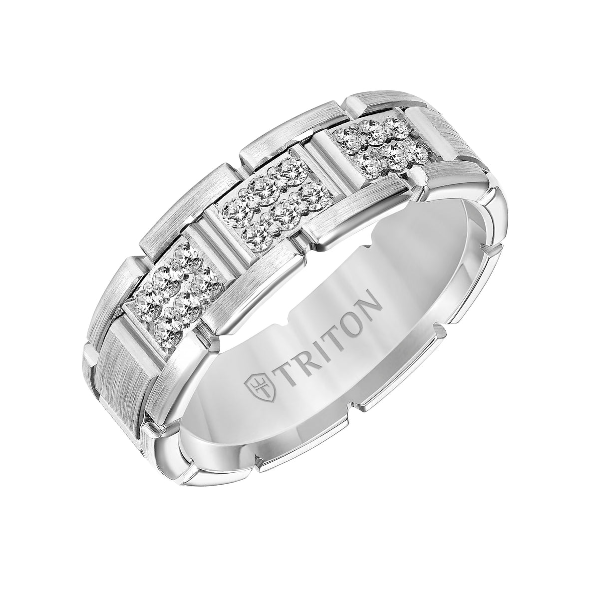 7MM Engraved Diamond Ring