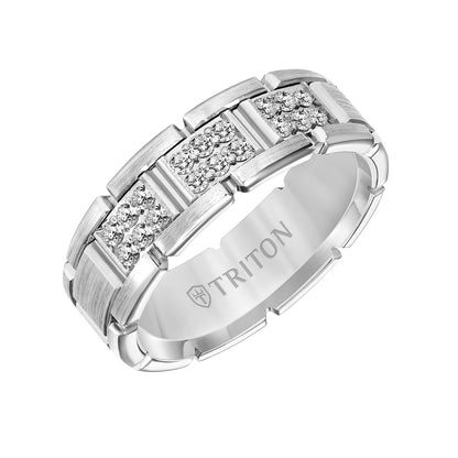 7MM Engraved Diamond Ring