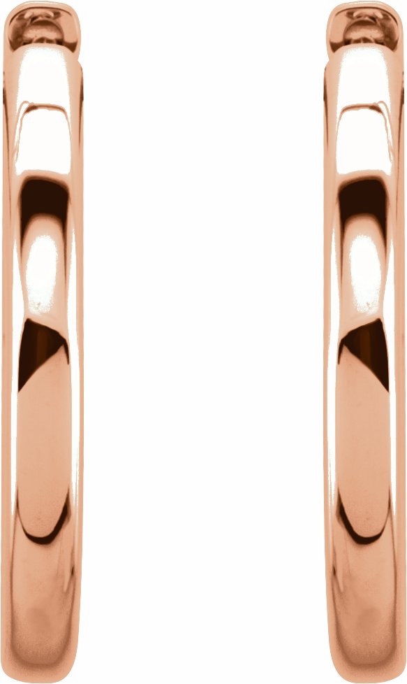 14K Rose 29 mm Hinged Hoop Earrings