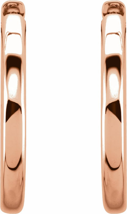 14K Rose 29 mm Hinged Hoop Earrings