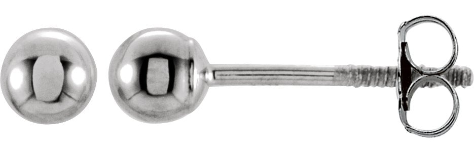 14K White 3 mm Ball Stud Earrings