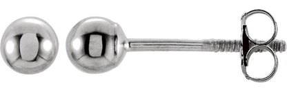 14K White 3 mm Ball Stud Earrings