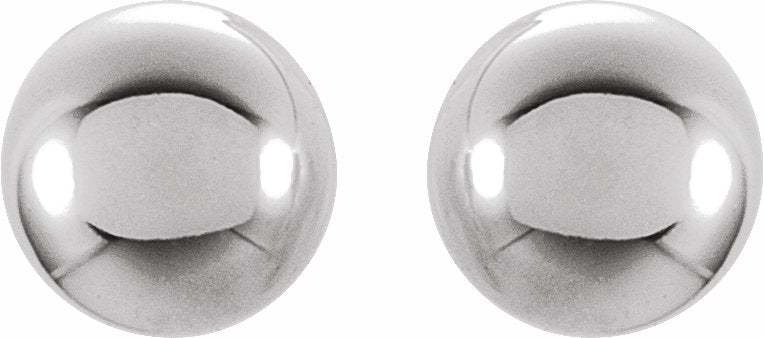 14K White 4 mm Ball Stud Earrings