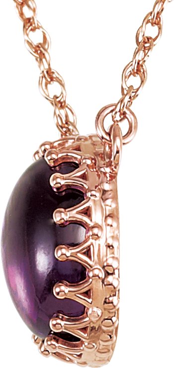 14K Rose 10x8 mm Oval Amethyst 18 Necklace