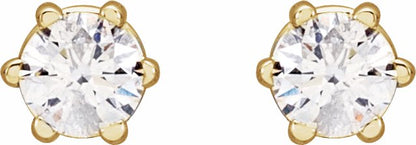 14K Yellow 3 mm I1 1/5 CTW Diamond 6-Prong Wire Basket Earrings