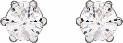 14K White 3 mm I3 1/5 CTW Diamond 6-Prong Wire Basket Earrings