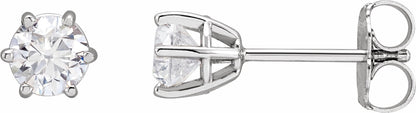 14K White 4.5 mm I3 3/4 CTW Diamond 6-Prong Wire Basket Earrings