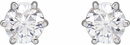 14K White 4.5 mm I3 3/4 CTW Diamond 6-Prong Wire Basket Earrings