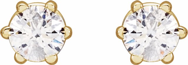 14K Yellow 3 mm SI2-SI3 1/5 CTW Diamond 6-Prong Wire Basket Earrings