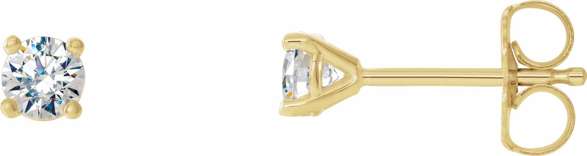 14K Yellow 1/3 CTW Diamond 4-Prong Cocktail-Style Earrings