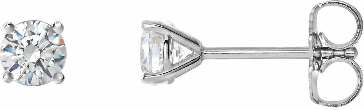14K White 1 CTW Diamond 4-Prong Cocktail-Style Earrings