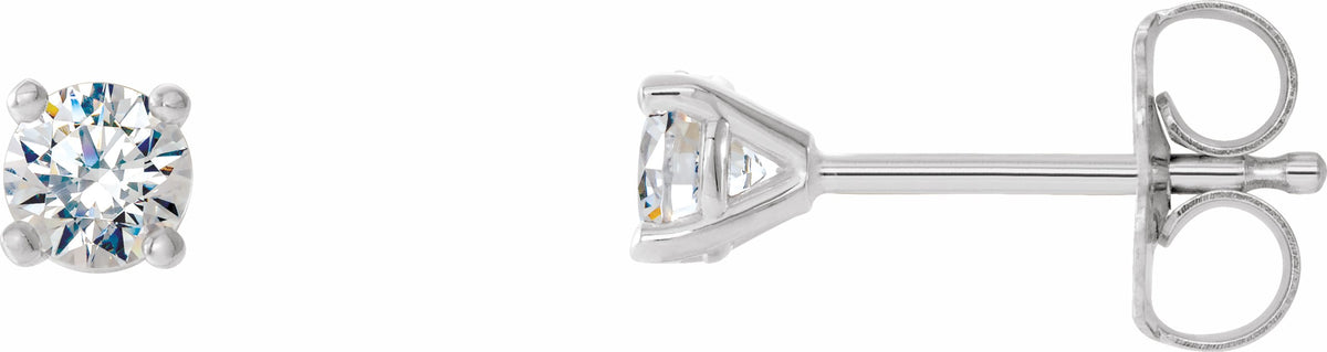 14K White 1/2 CTW Diamond 4-Prong Cocktail-Style Earrings