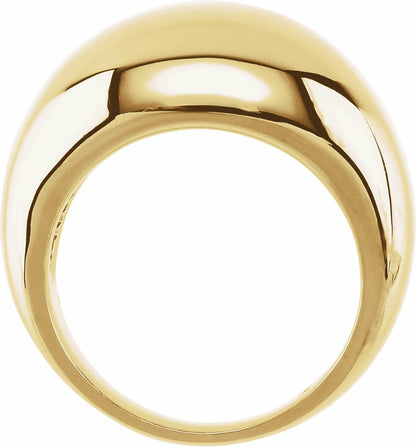 14K Yellow 12 mm Dome Ring