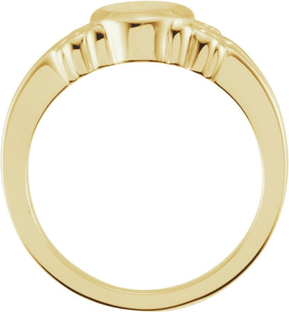 14K Yellow 9.7x8 mm Oval Signet Ring
