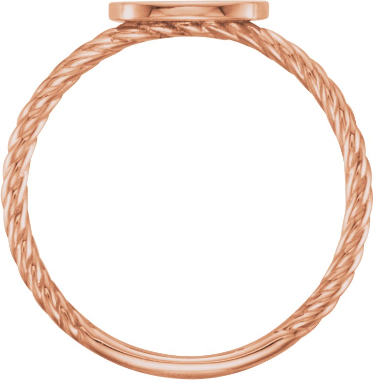 14K Rose Antique Engravable Rope Ring