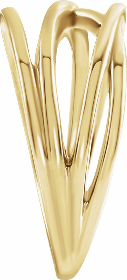 14K Yellow 10.2 mm Criss-Cross Ring