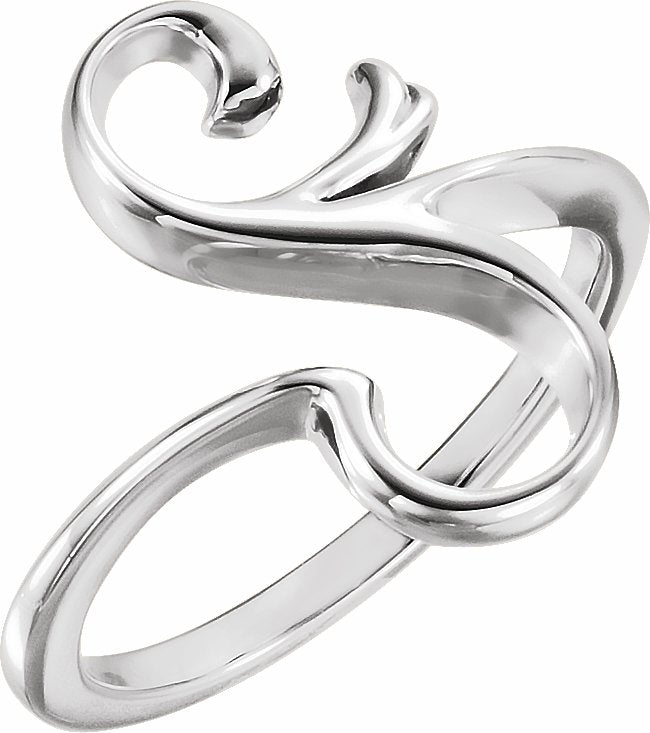 14K White Freeform Ring