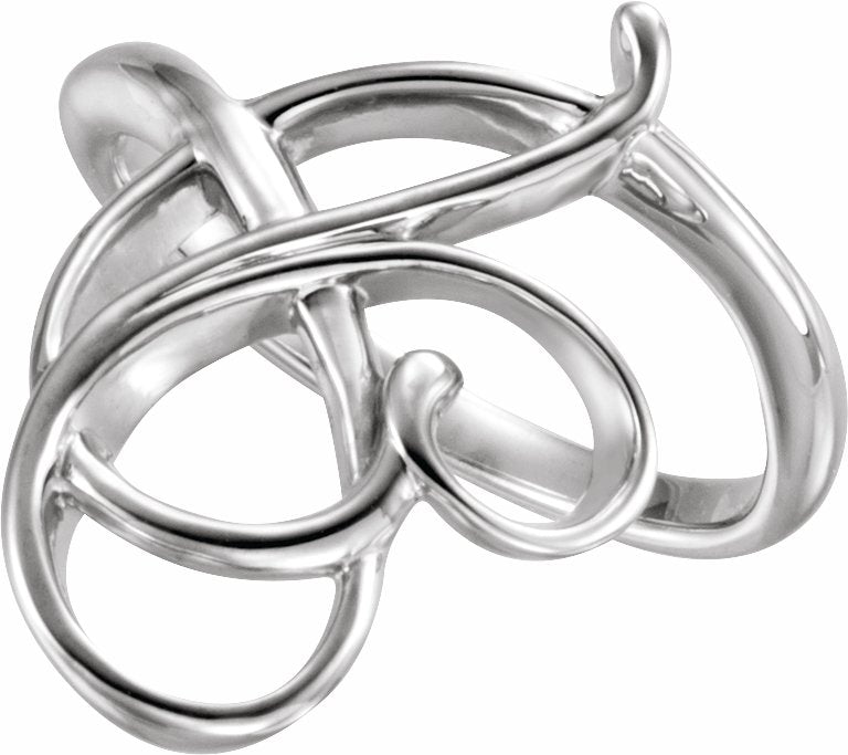 14K White Freeform Ring