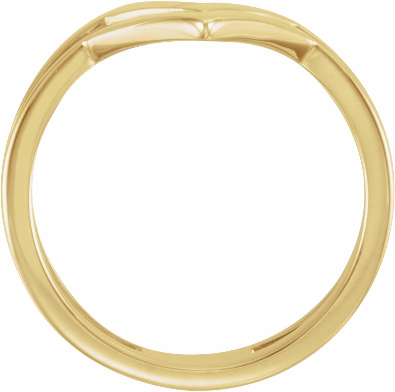 14K Yellow Double Row V Ring
