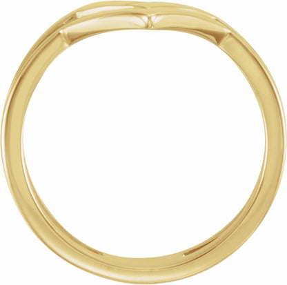 14K Yellow Double Row V Ring