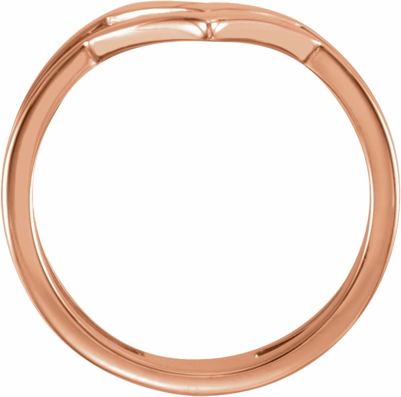 14K Rose Double Row V Ring