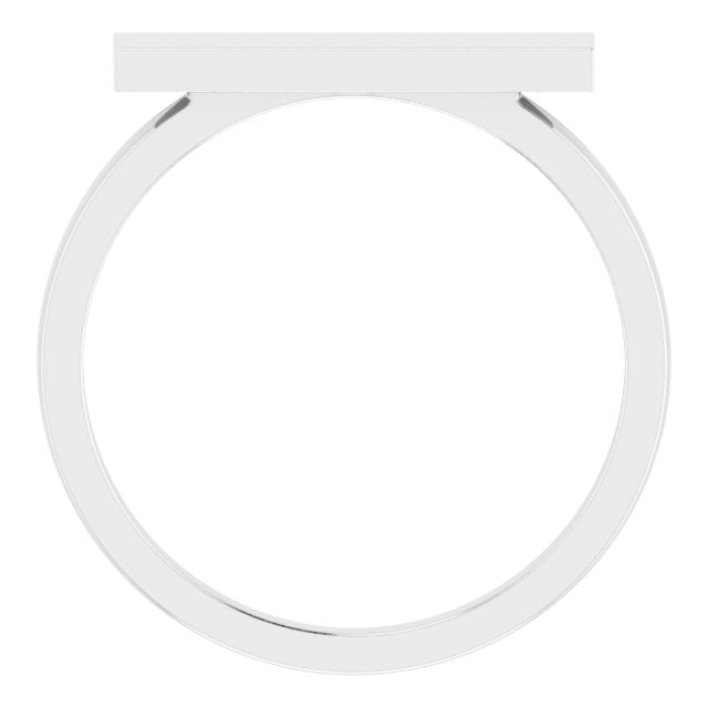 14K White 16x4 mm Rectangle Signet Ring