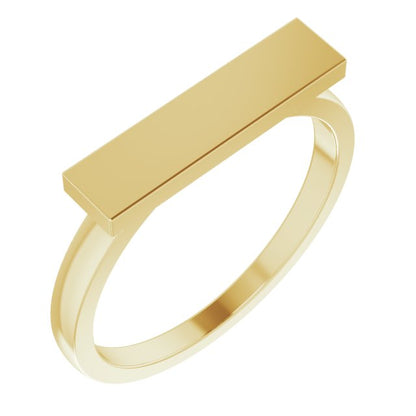 14K Yellow 16x4 mm Rectangle Signet Ring