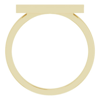 14K Yellow 16x4 mm Rectangle Signet Ring