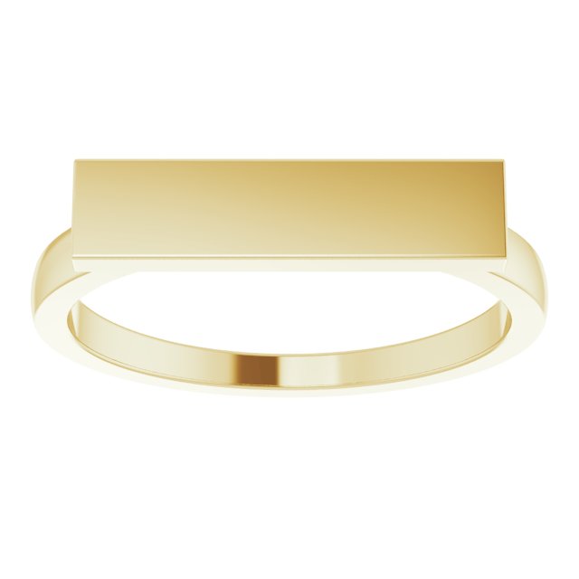 14K Yellow 16x4 mm Rectangle Signet Ring