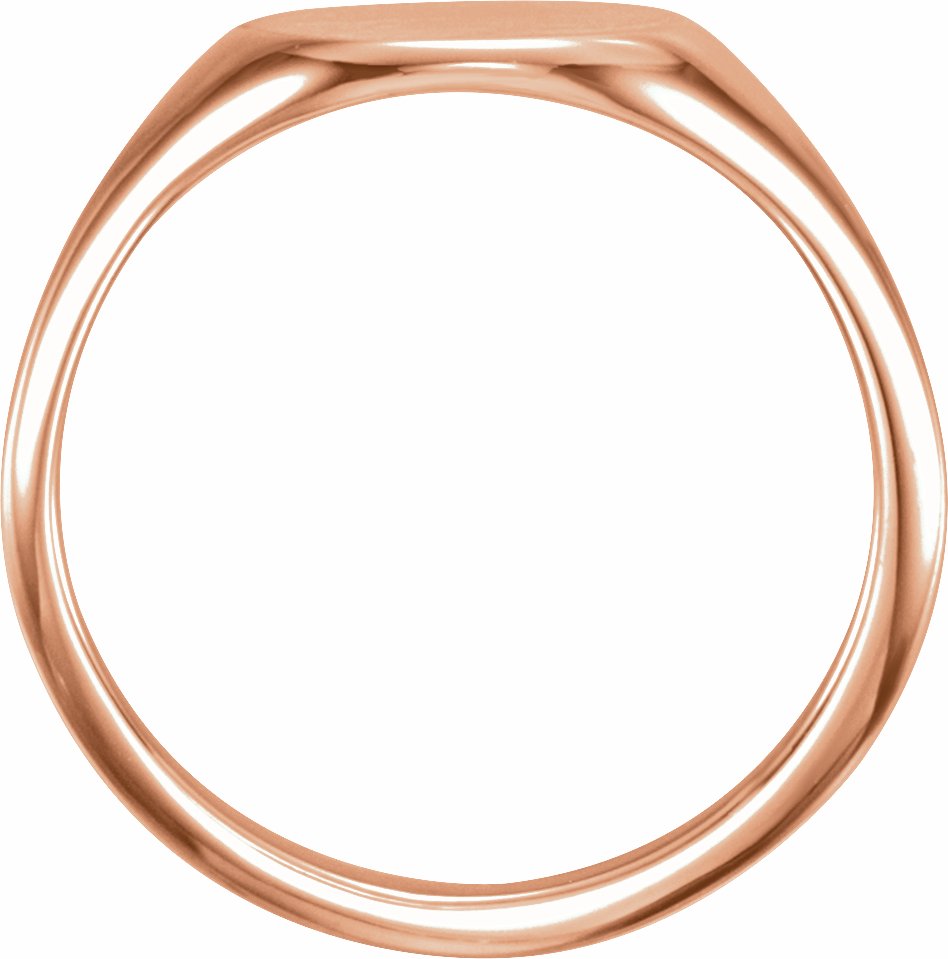 14K Rose 11x9 mm Oval Signet Ring