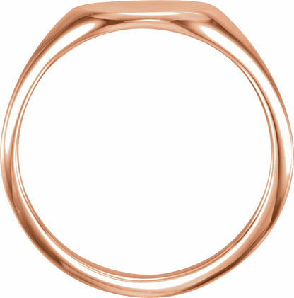 14K Rose 11x9 mm Oval Signet Ring