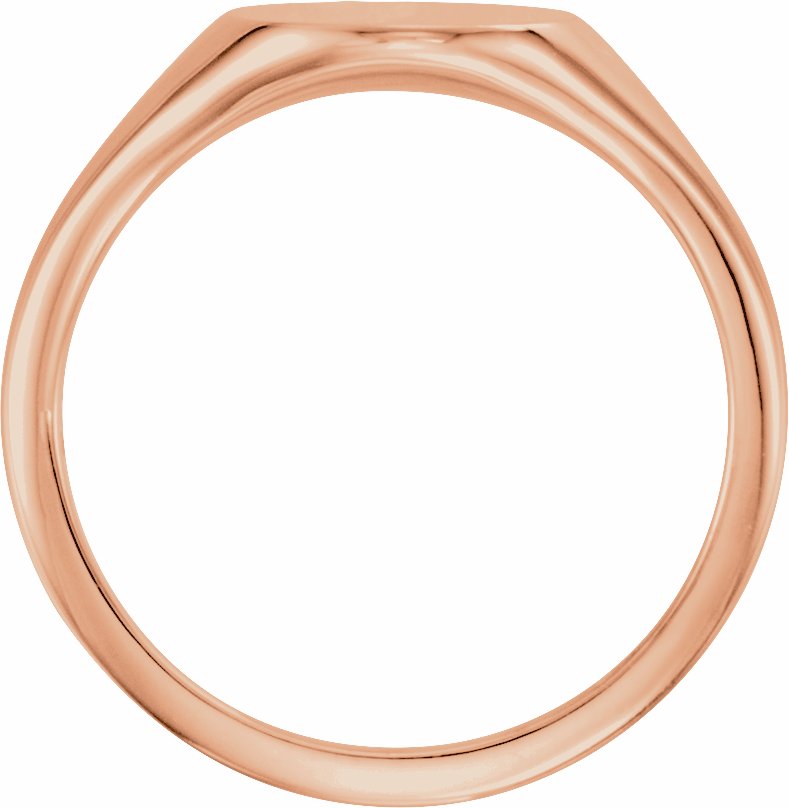 14K Rose 11x9 mm Oval Signet Ring
