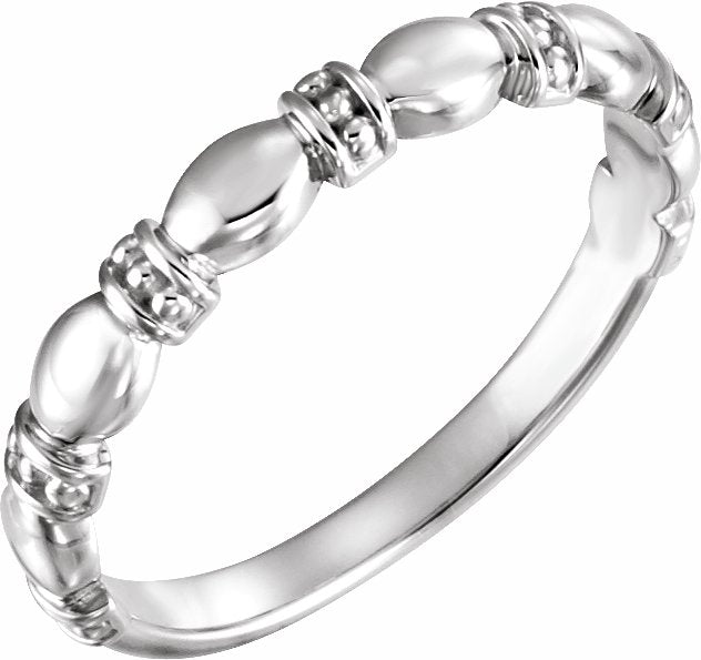 14K White Stackable Ring