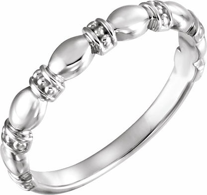 14K White Stackable Ring
