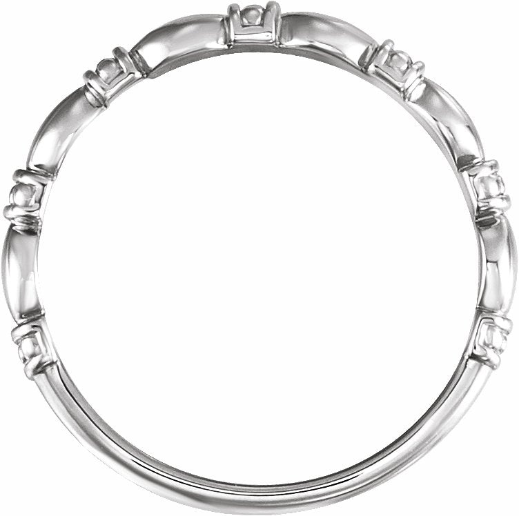 14K White Stackable Ring