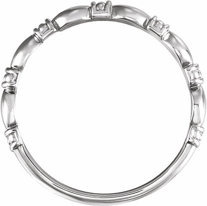 14K White Stackable Ring